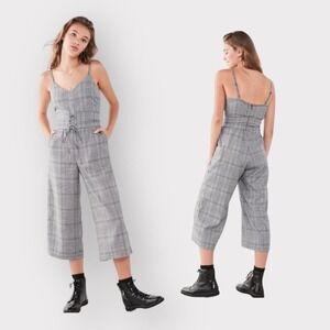 Silence + Noise Sleeveless Romper Womens sz 8 Wide Leg Cropped Pants Corporate